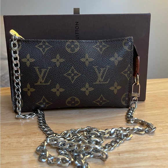 Authentic Louis Vuitton Monogram Bucket Pouch PM W Box/unbranded chain - Picture 4 of 14